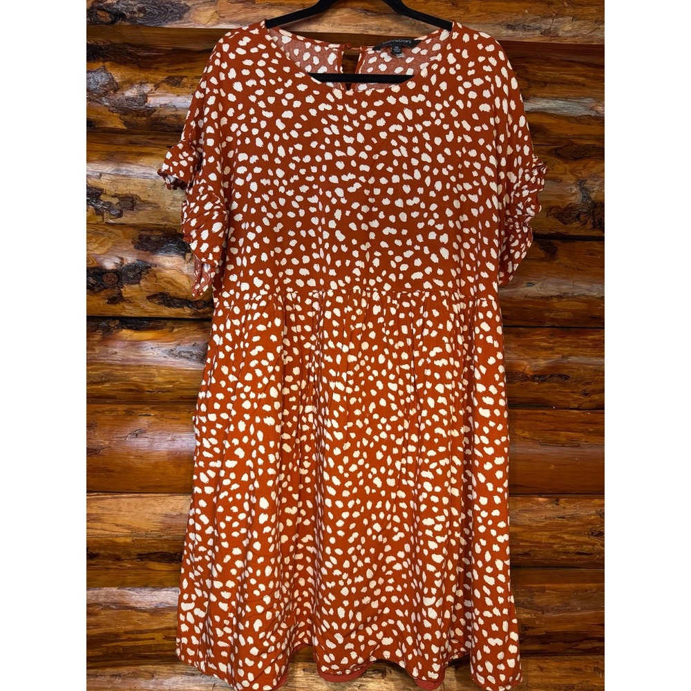Davi & Dani‎ Burnt Orange Animal Print Dress Size 2XL